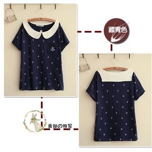 Fairyland Sailor Collar Anchor Print Top